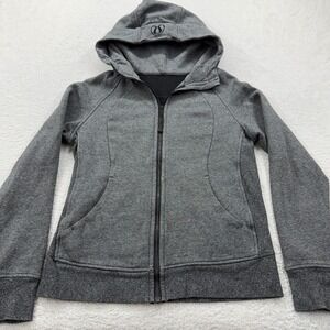 Lululemon Athletica Gray Scuba Full Zip Hoodie Jacket Womens Size 4